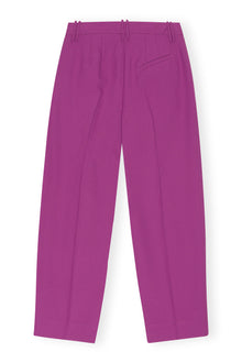 Summer Suiting Relaxed Pleated Trousers | Purple Wine