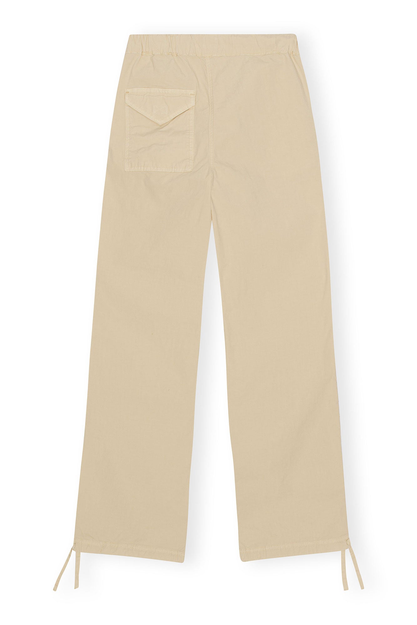 Washed Cotton Canvas Draw String Pants | Pale Khaki