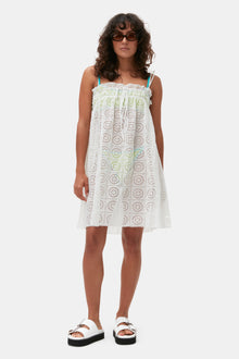 Broderie Anglaise Strap Dress | Bright White