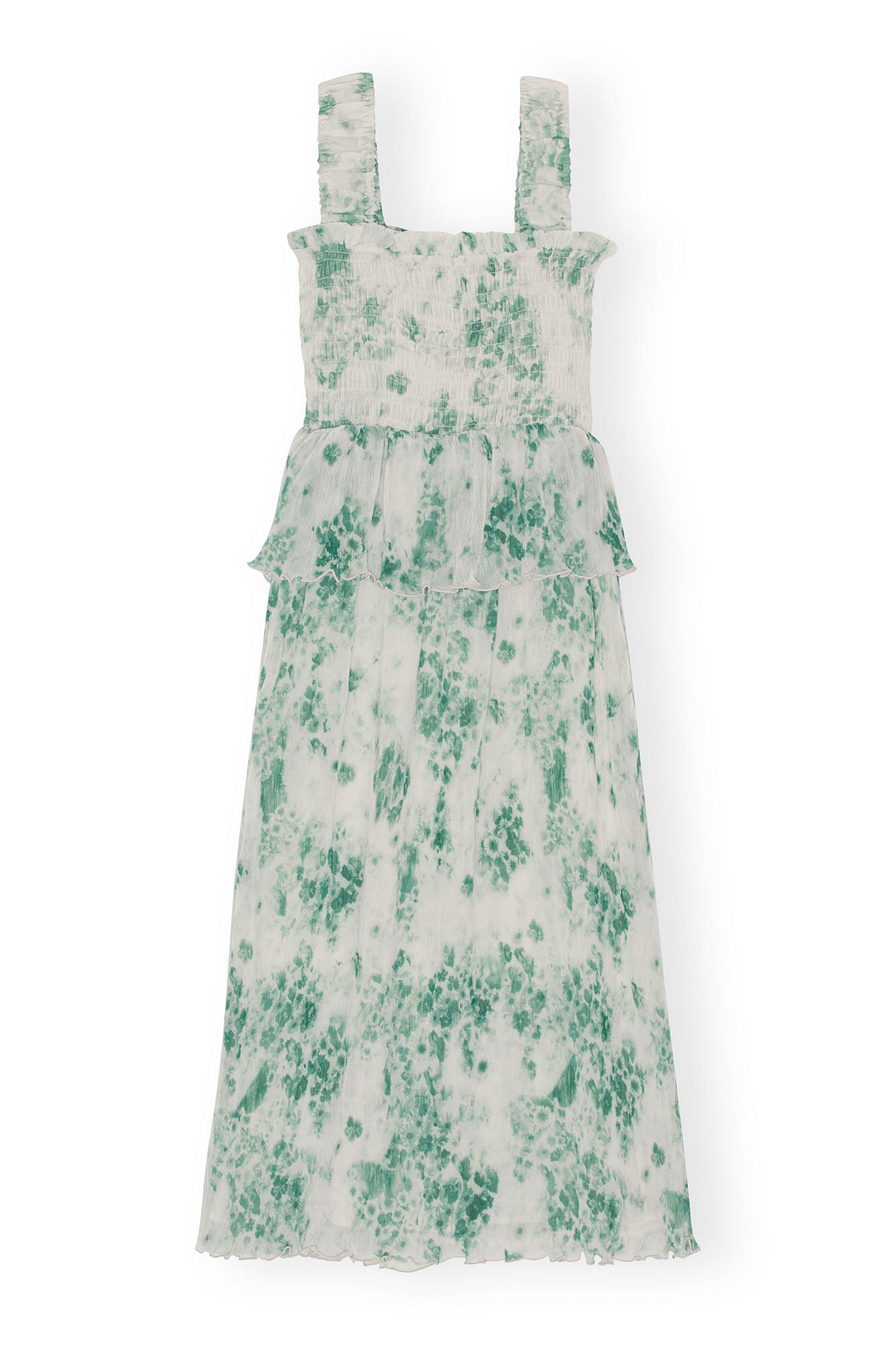 Pleated Georgette Smock Midi Dress | Egret