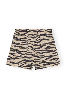 Crinkled Satin Shorts | Pale Khaki