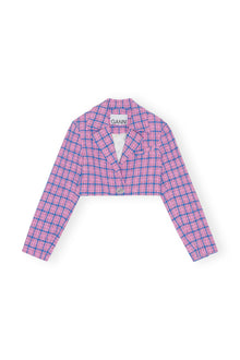 Check Suiting Cropped Blazer | Wild Orchid