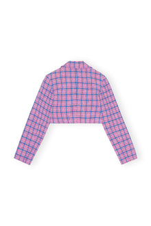 Check Suiting Cropped Blazer | Wild Orchid