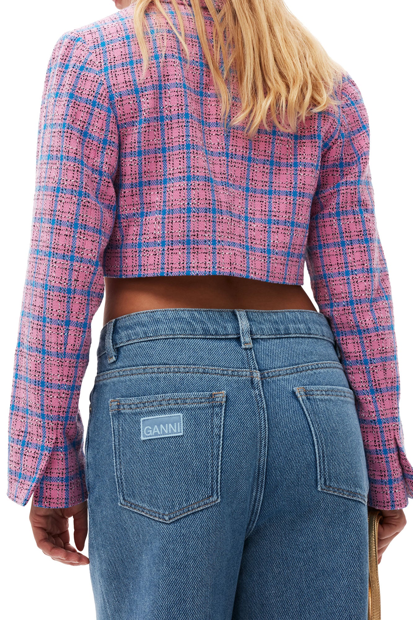 Check Suiting Cropped Blazer | Wild Orchid