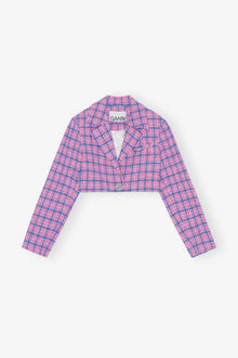 Check Suiting Cropped Blazer | Wild Orchid