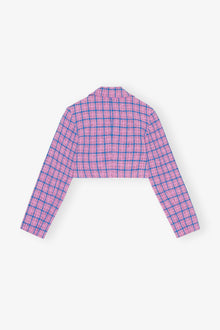 Check Suiting Cropped Blazer | Wild Orchid