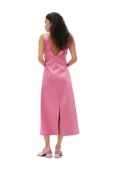Double Satin Halter-Neck Dress | Wild Orchid