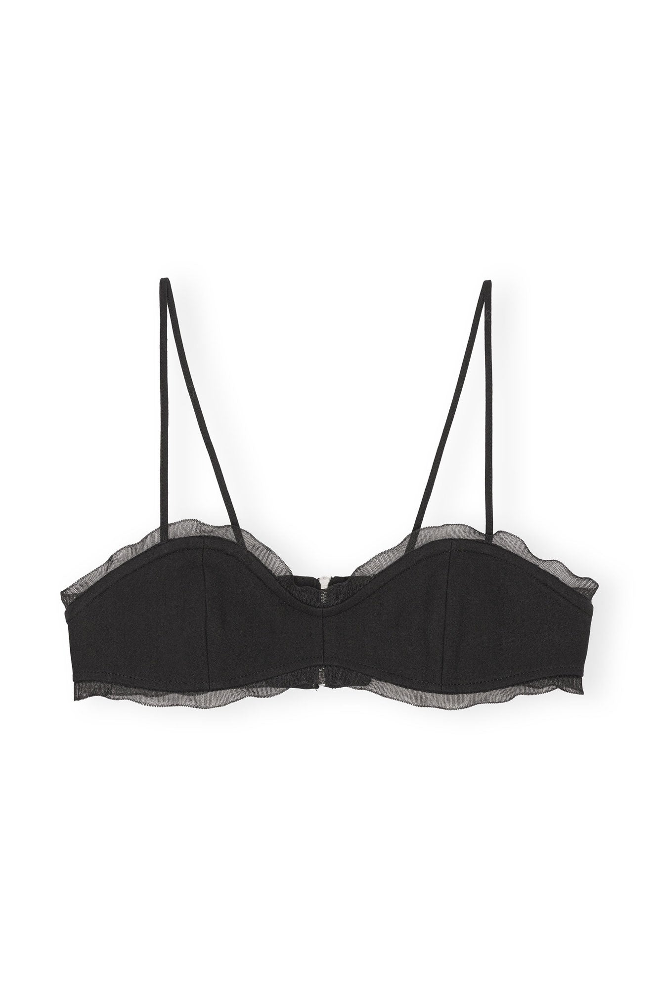 Cotton Suiting Strap Top | Black