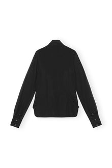 Chiffon Center Ruffle Shirt | Black