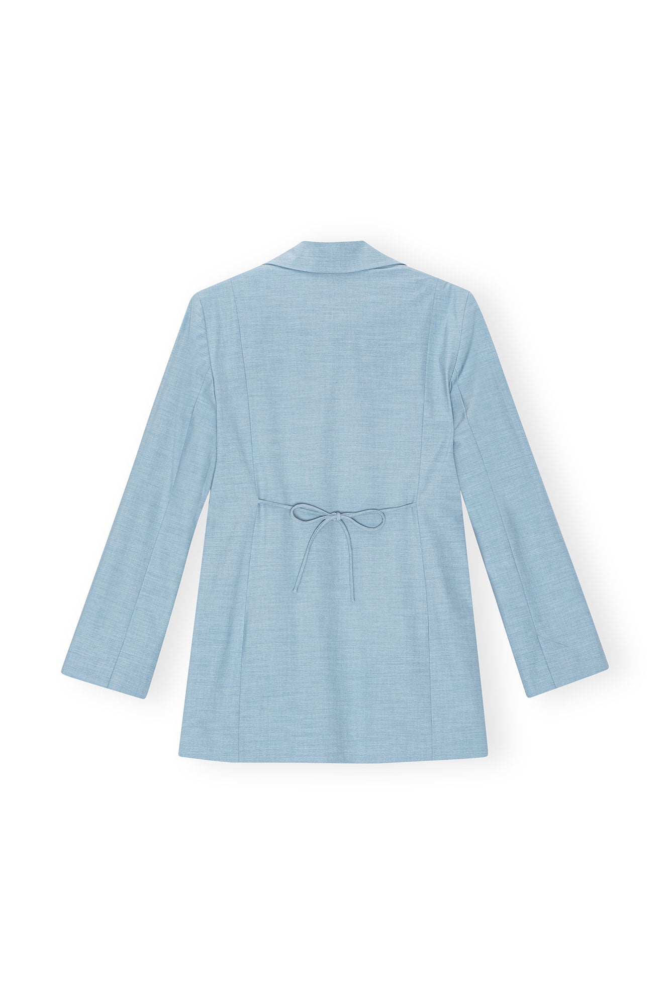 Drapey Melange Tiestring Blazer | Powder Blue