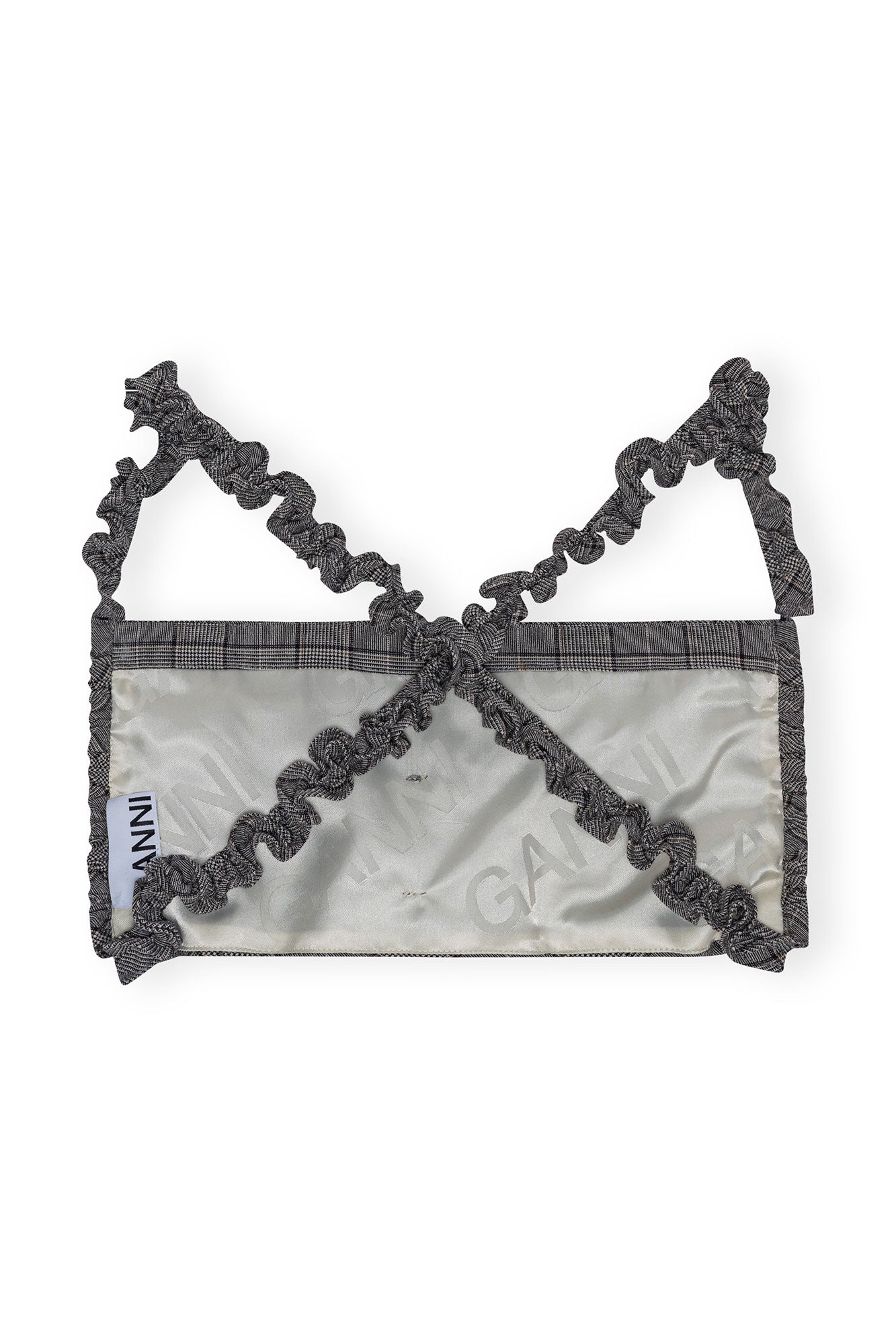 Check Mix Ruched Top | Frost Gray