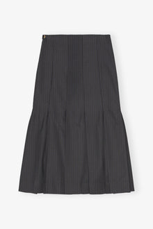 Stripe Suiting Midi Skirt | Phantom