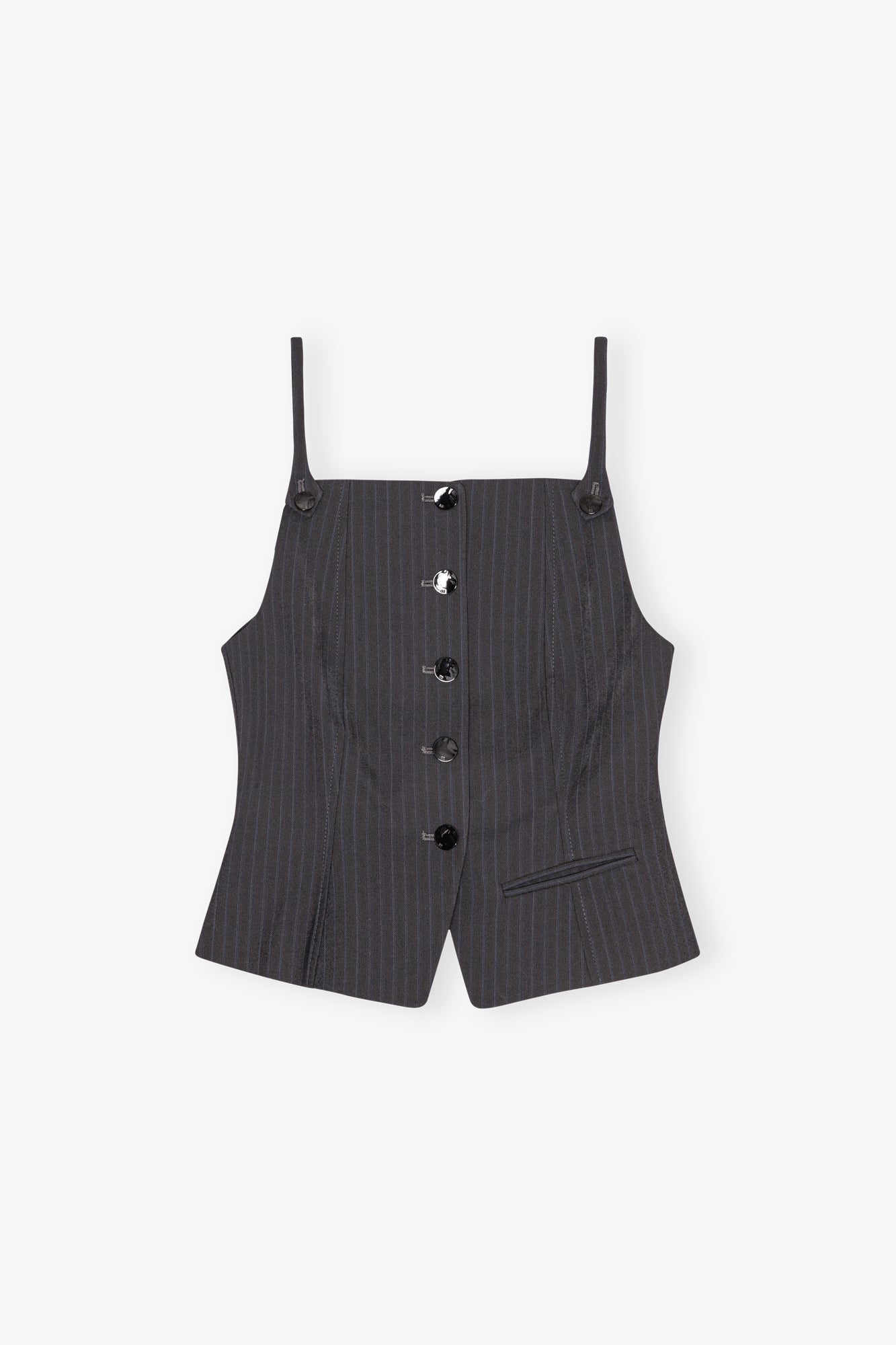 Melange Stripe Suiting Vest Top | Phantom