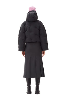 Nylon Tech Puffer Short Jacket | Black