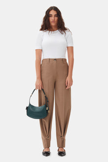 Drapey Melange Mid Waist Pants | Tiger's Eye