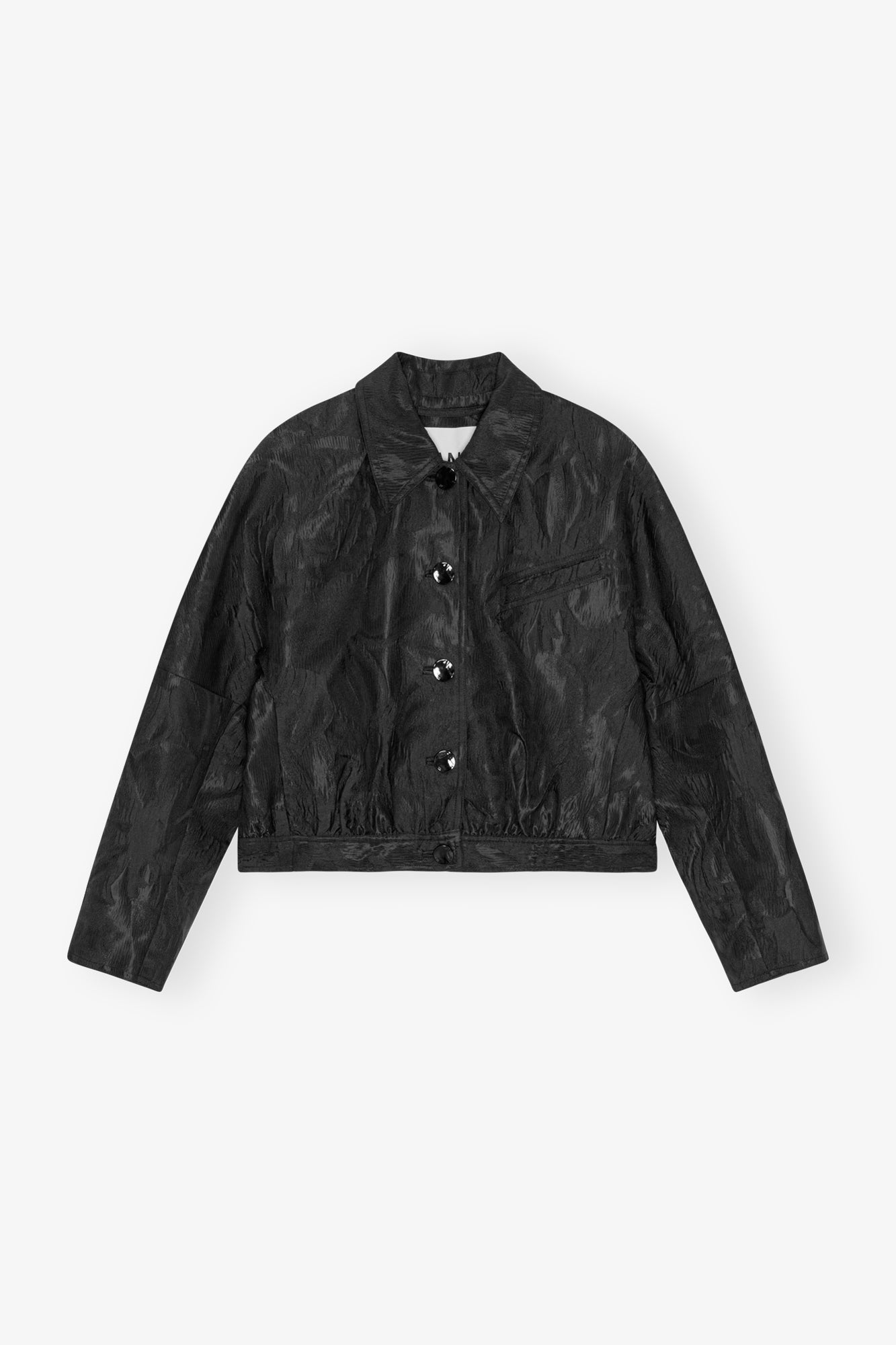 Textured Cloque Short Jacket | Black