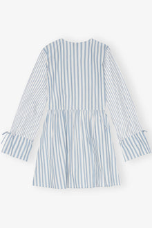 Stripe Cotton Mini Wrap Dress | Egret