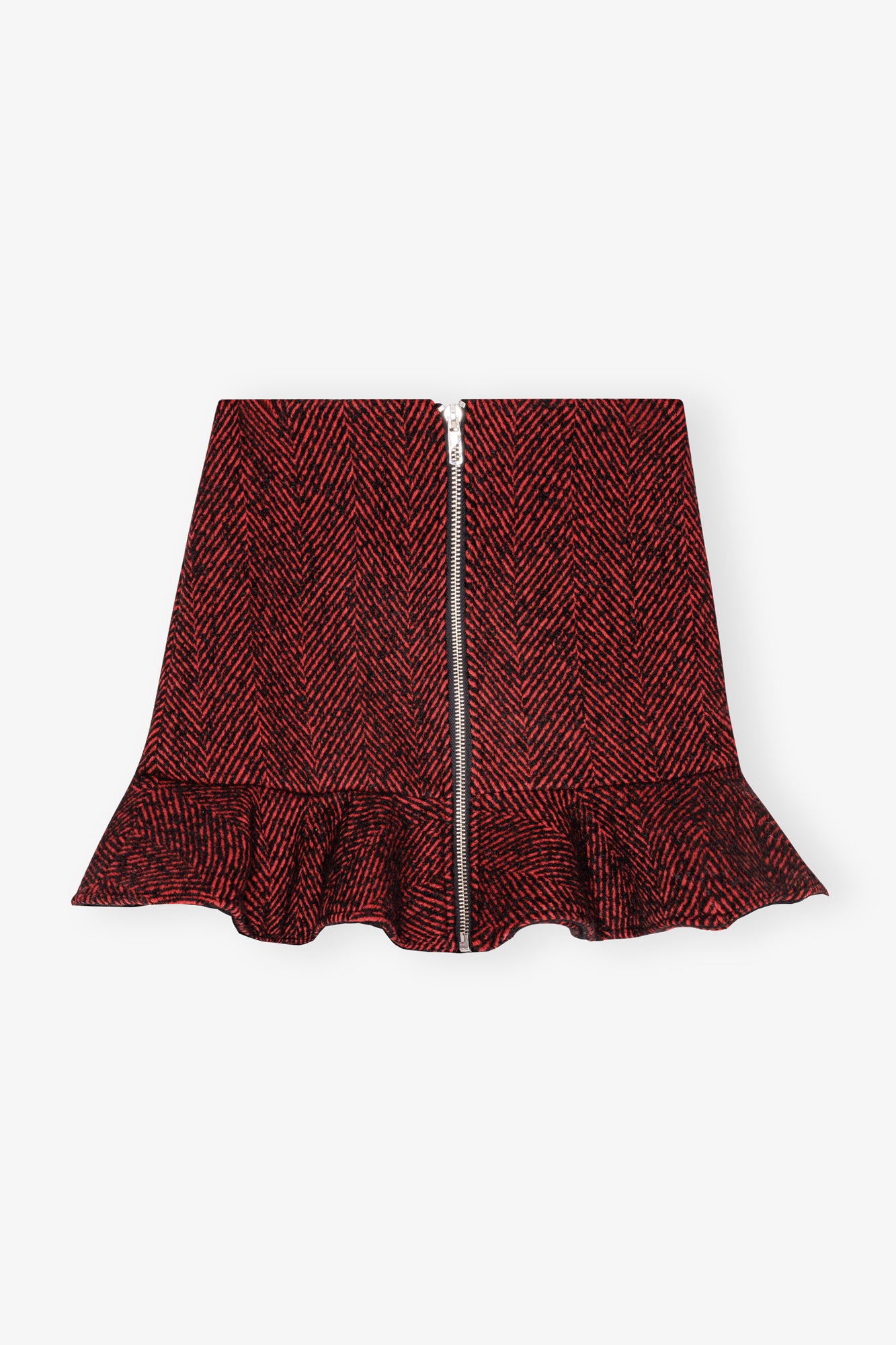 Herringbone Wool Mini Skirt | Winery