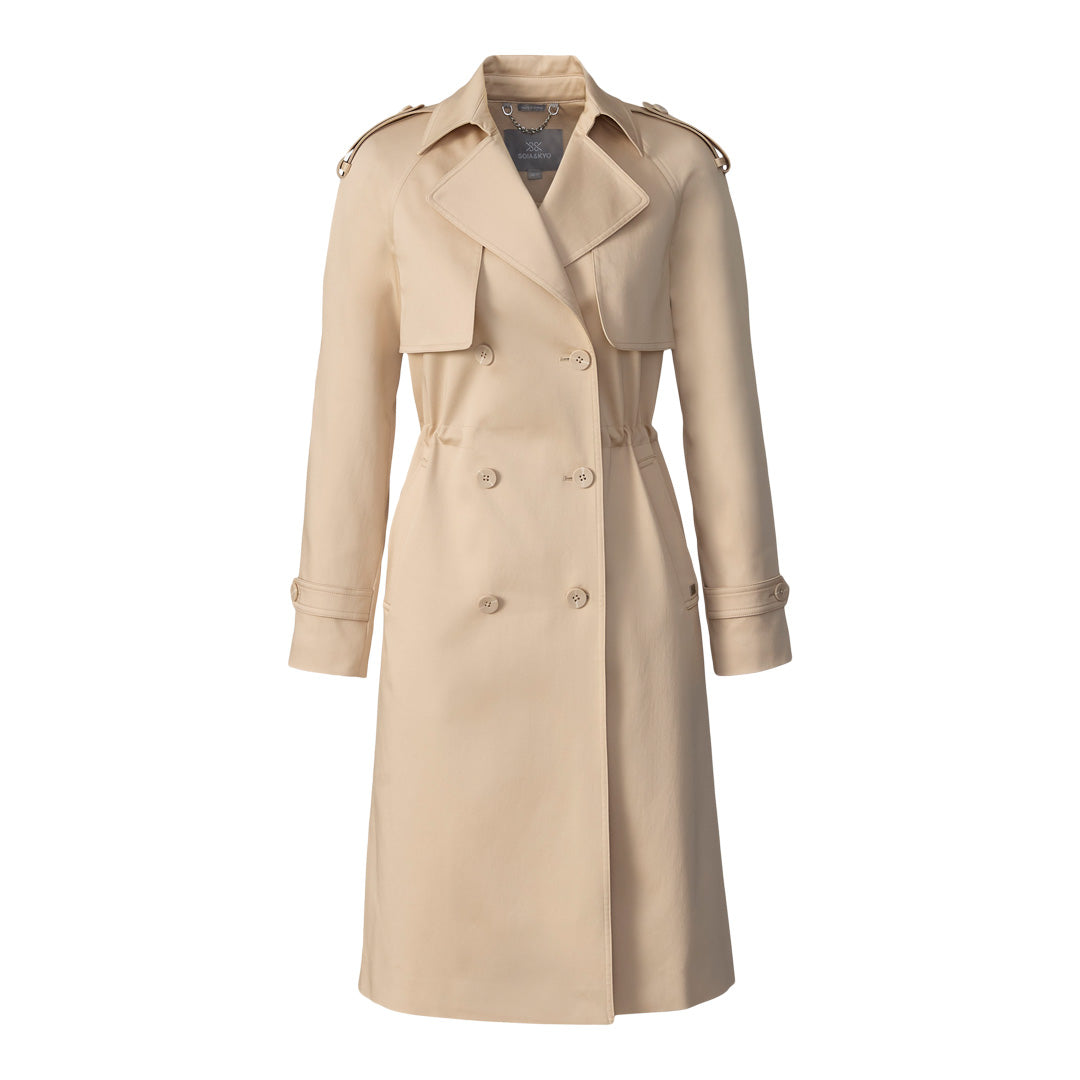 Fabiola Stretch Cotton Trench | Almond