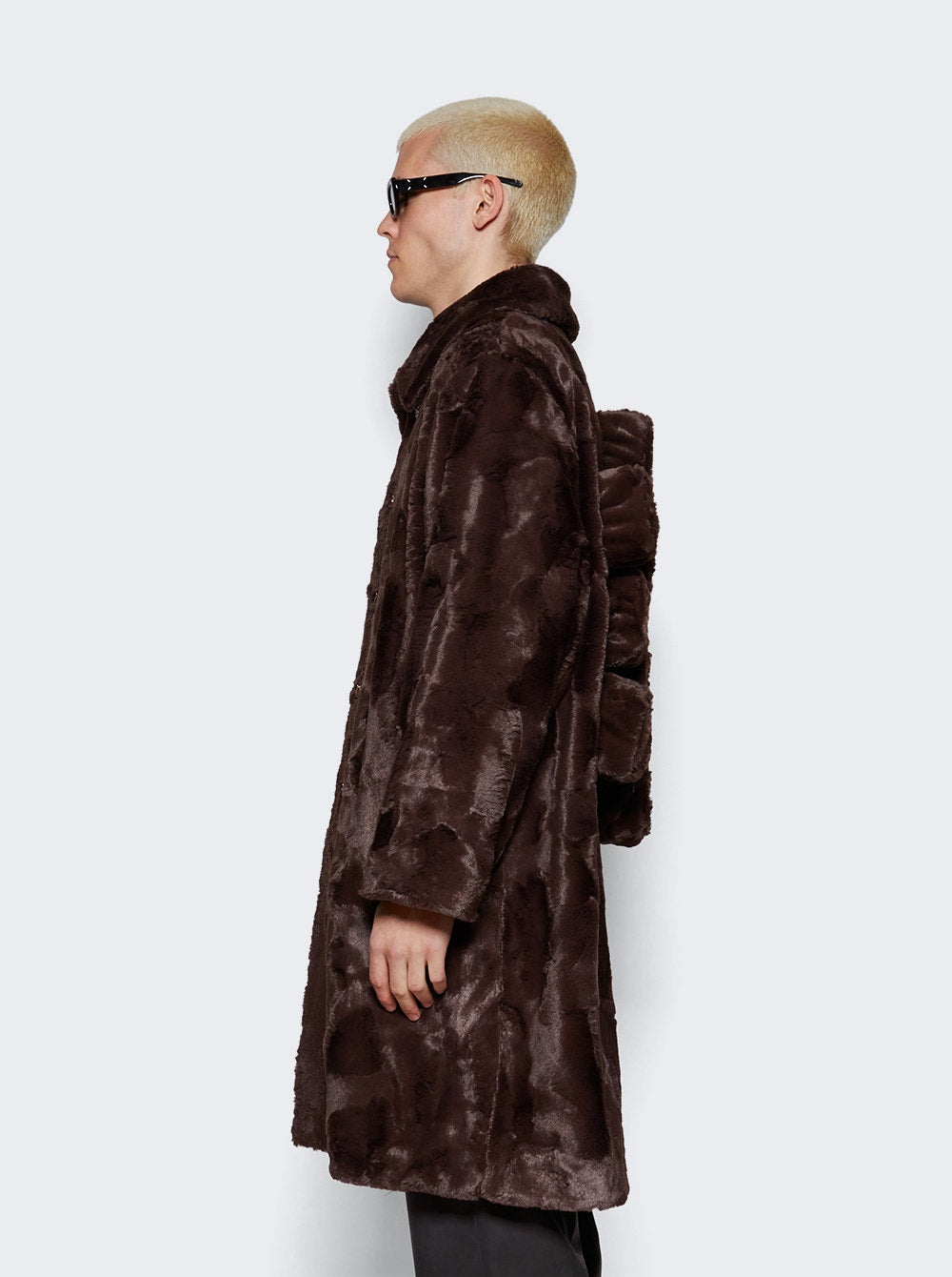 Men | Seventh Heaven | Faux Fur Jacket With 3d Cross Applique | Brown