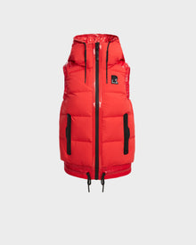 The RAQUEL M - 8124538 Flame Red vest by Rudsak features high performance design with sleek black zippers.