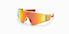 Unisex | Fleche Sunglass | Gold - Matte Gold - Matte Red | Dark Brown w/ Red Mirror