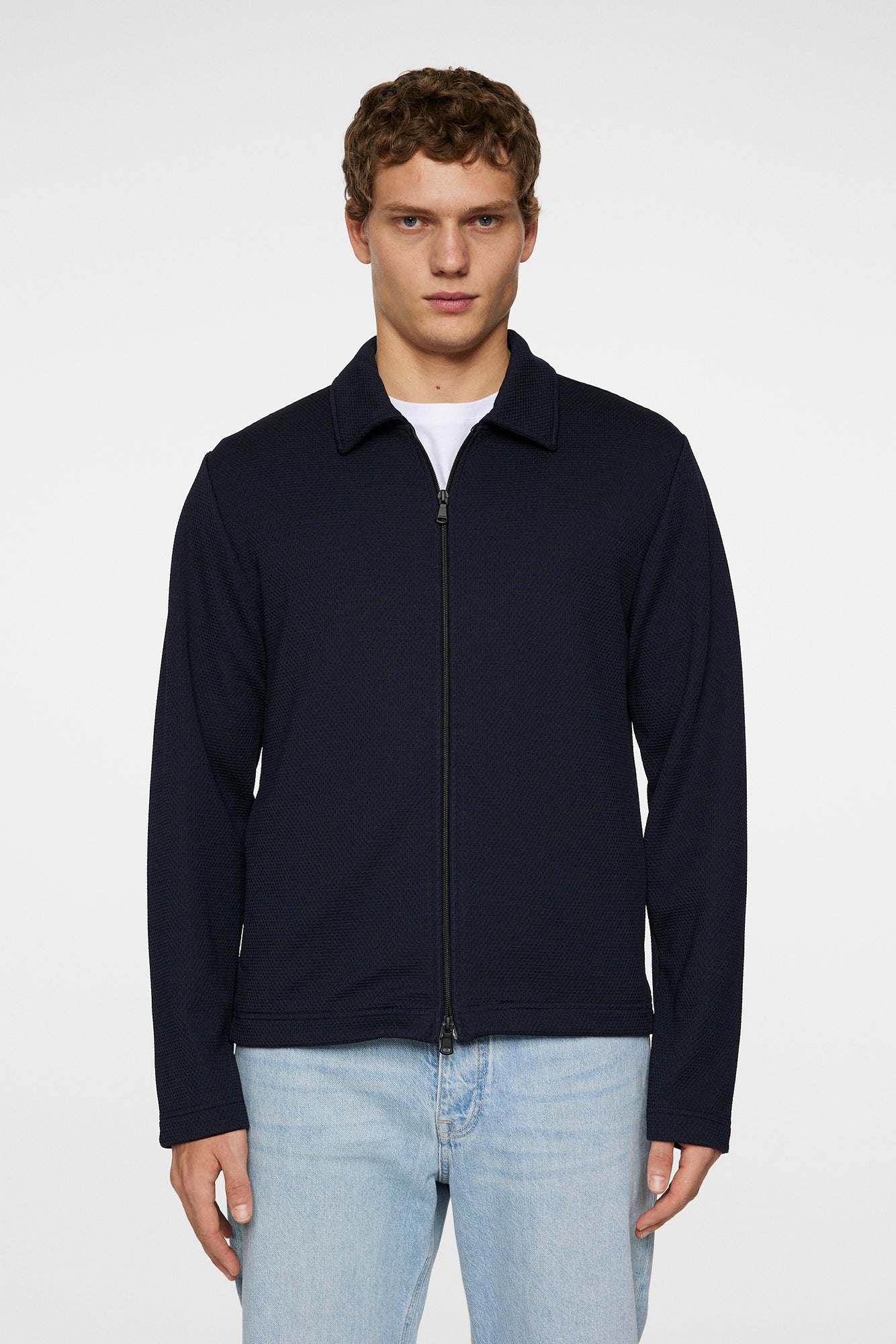 Men | Lansa Jersey Zip Jacket | JL Navy