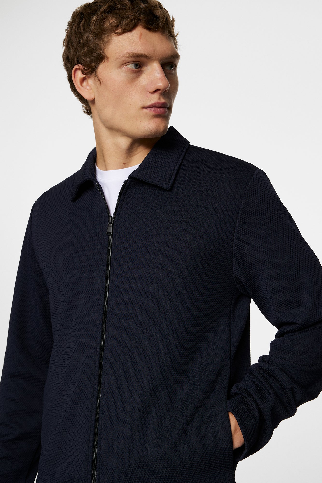 Men | Lansa Jersey Zip Jacket | JL Navy