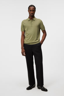 Men | Ridge Rayon Silk Polo | Oil Green