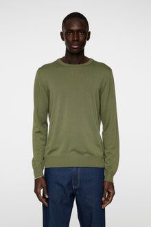 Men | Keane Light Merino Crew Neck | Olivine