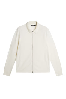 Kaleb Light Merino Cardigan in White by J.Lindeberg