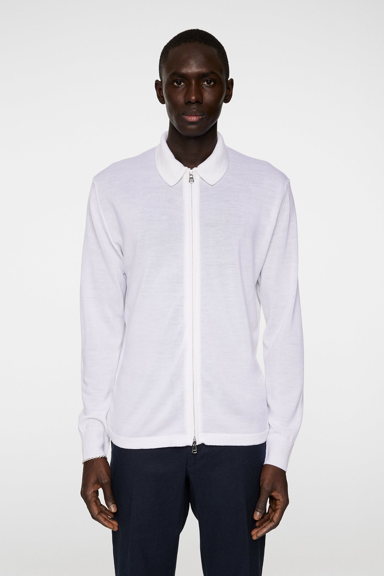 Men | Kaleb Light Merino Cardigan | White