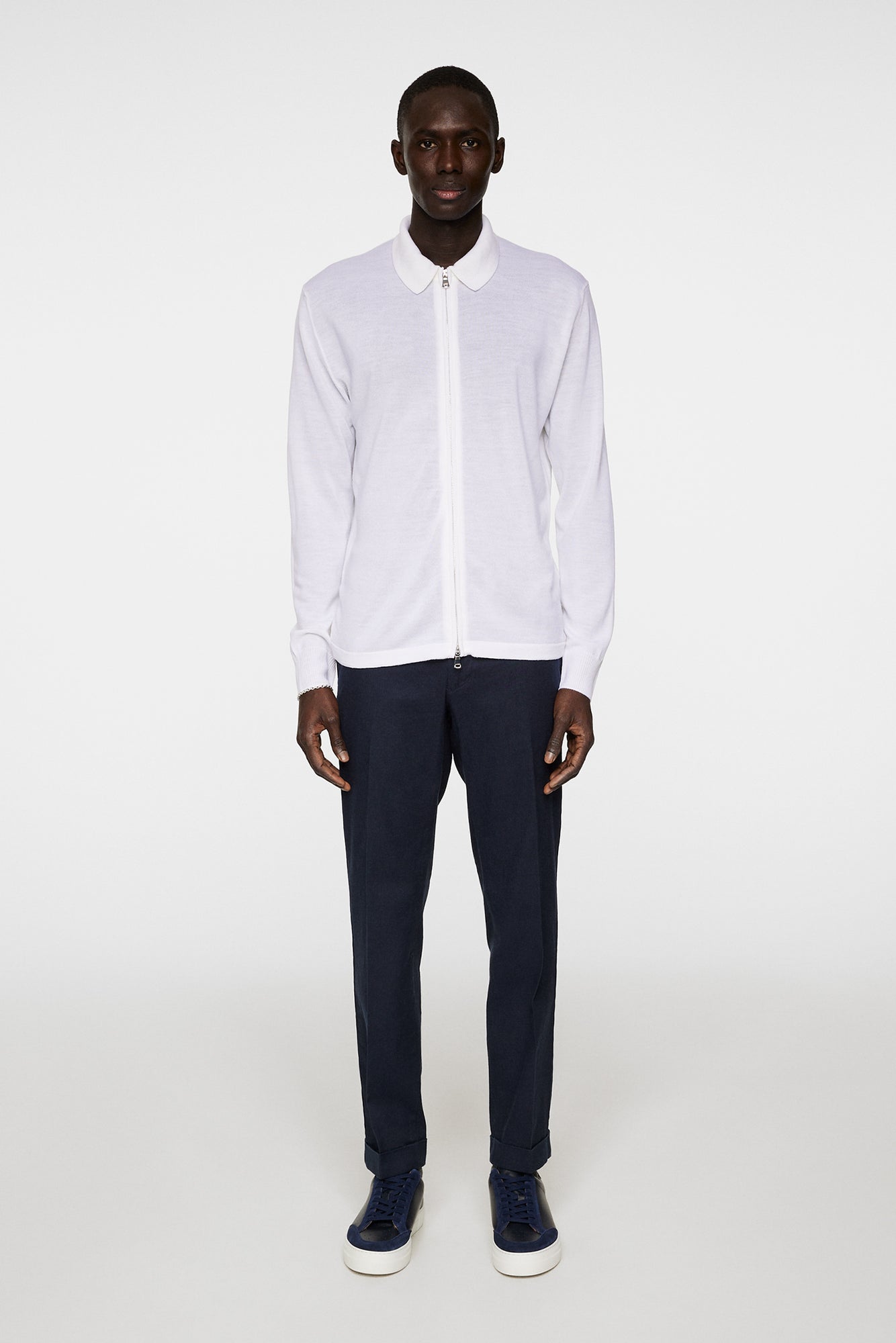 Men | Kaleb Light Merino Cardigan | White