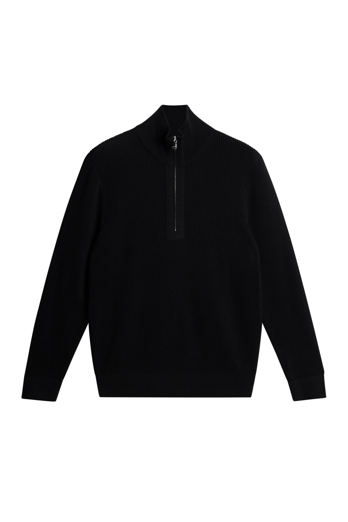 Alex Half Zip Knitted Sweater in Black by J.Lindeberg