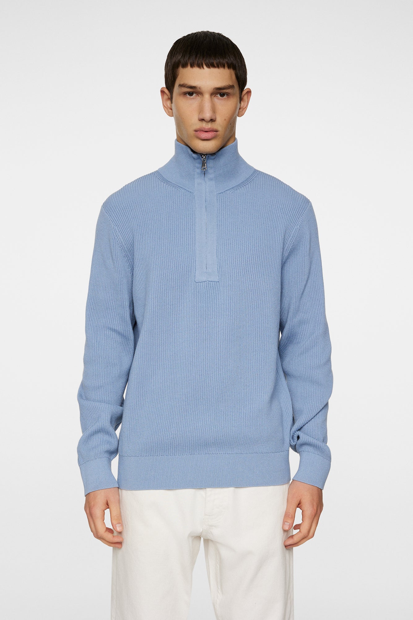Men | Alex Half Zip Knitted Sweater | Rain Washed