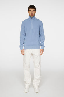 Men | Alex Half Zip Knitted Sweater | Rain Washed
