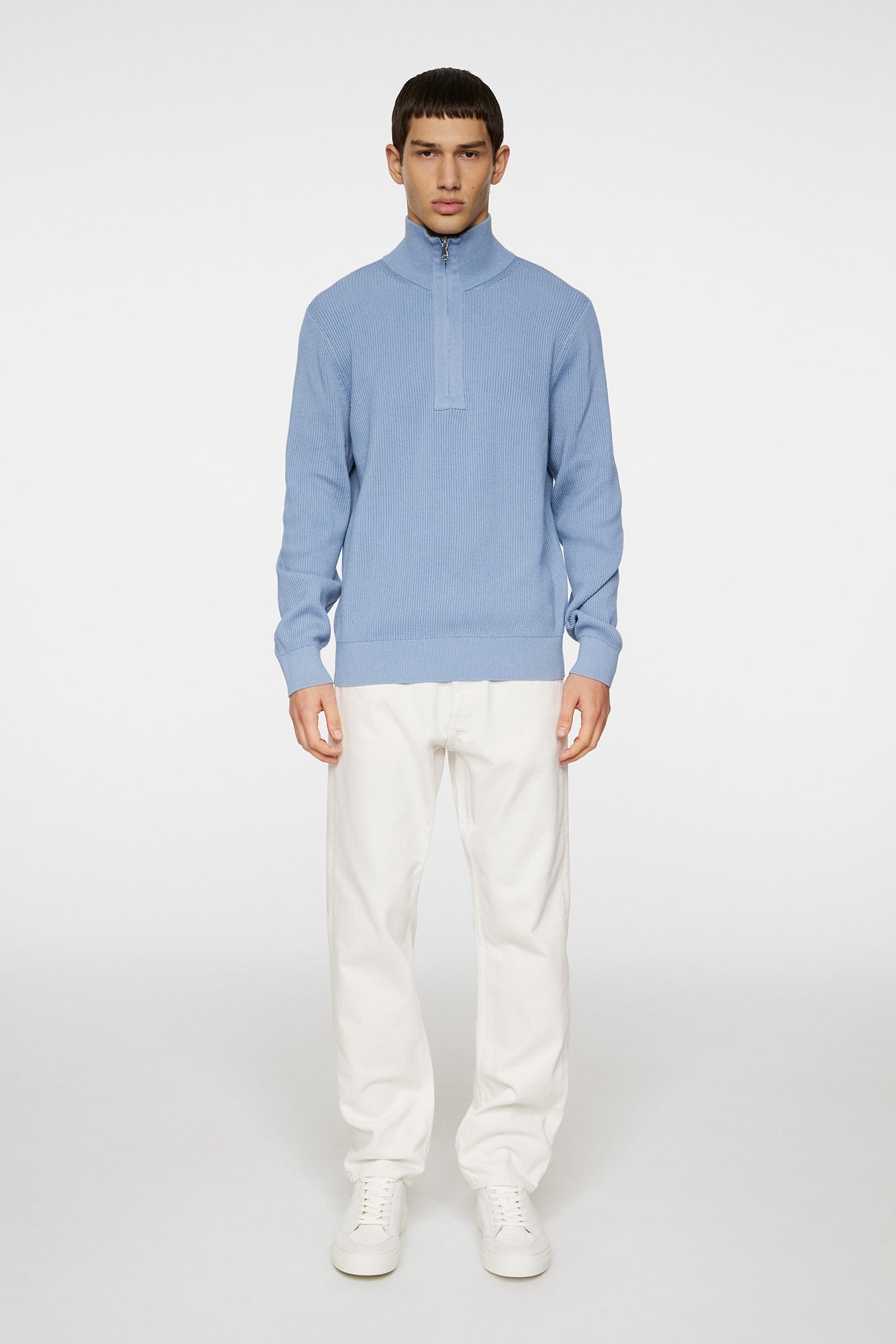 Men | Alex Half Zip Knitted Sweater | Rain Washed