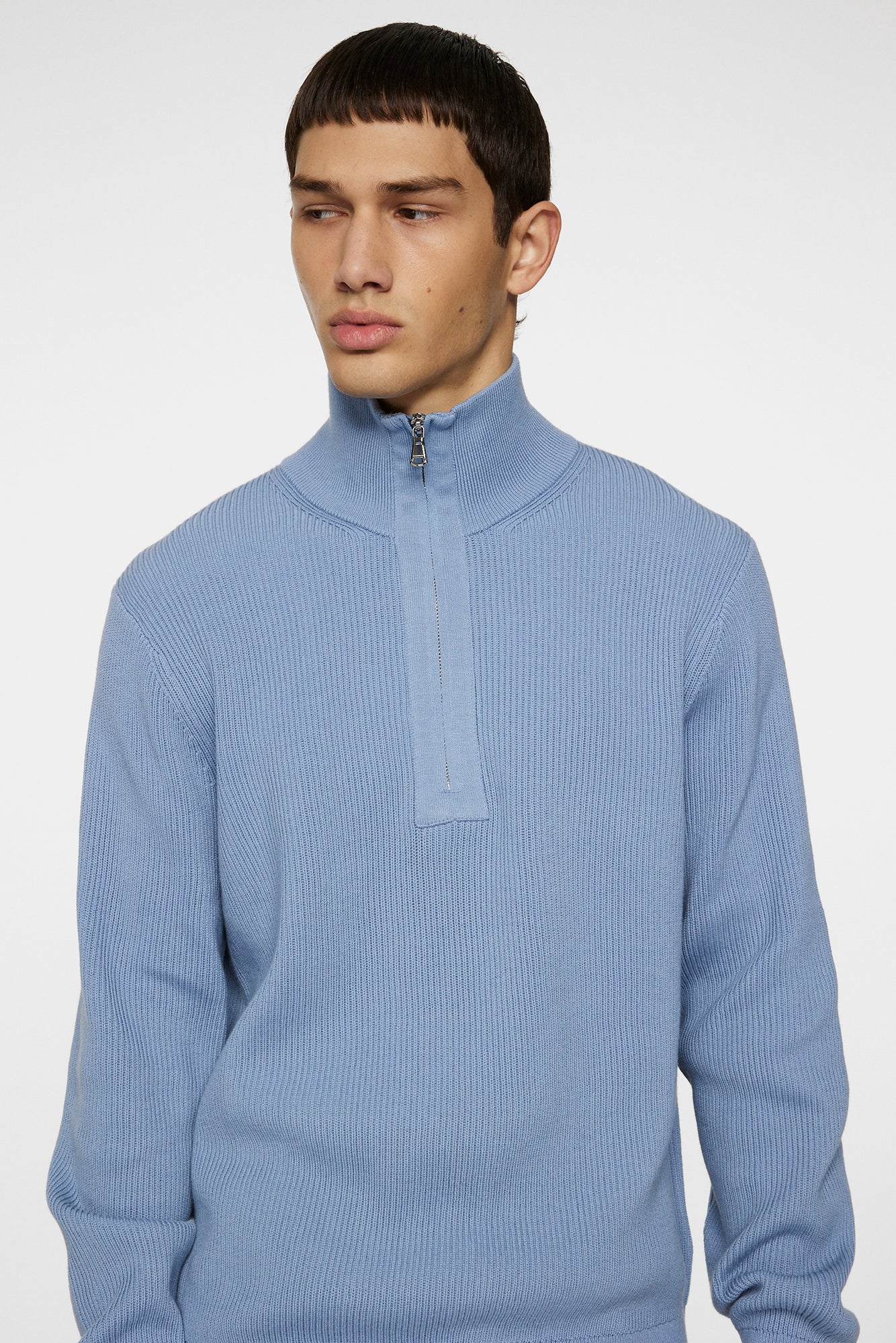 Men | Alex Half Zip Knitted Sweater | Rain Washed