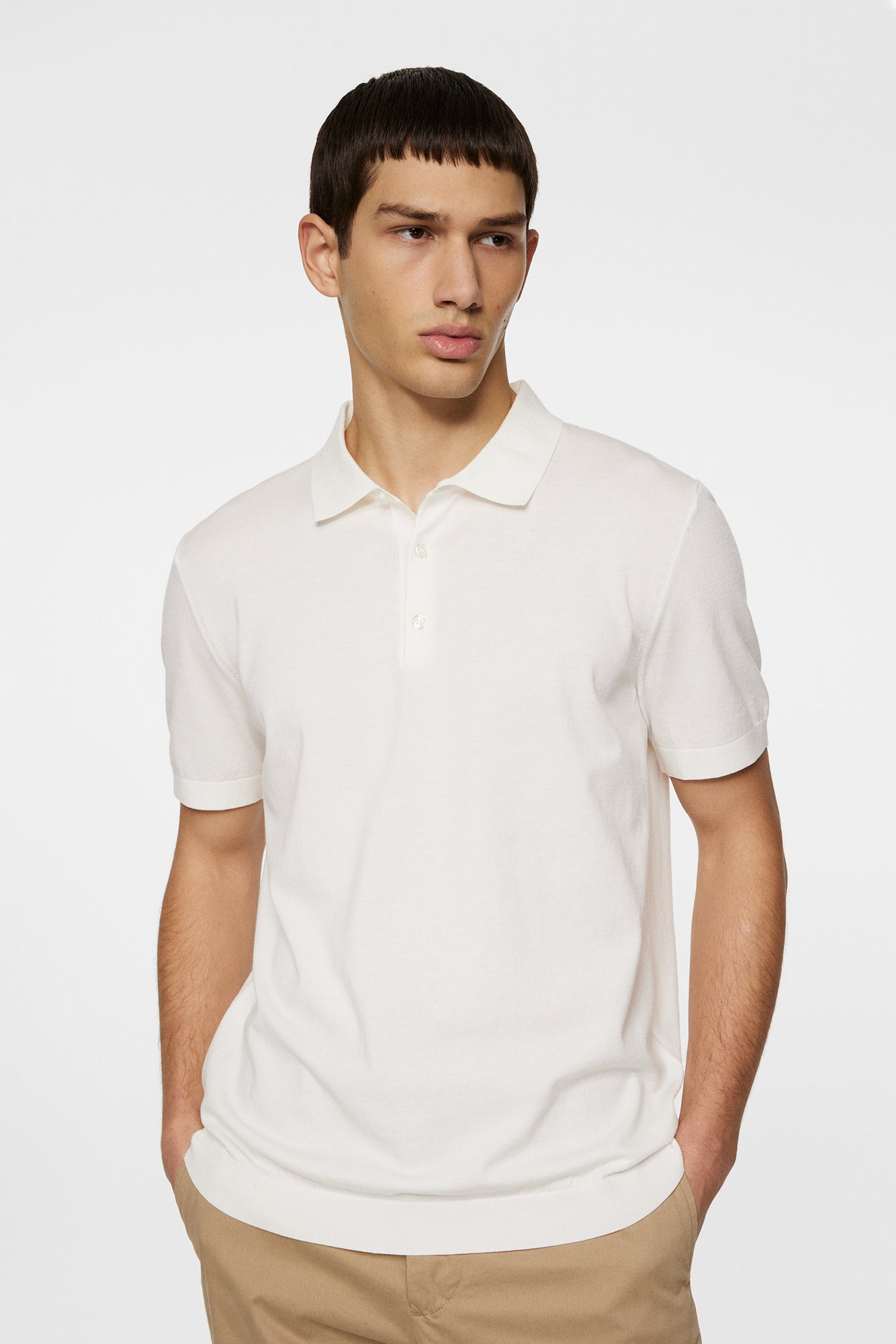 Men | Ridge Knitted Polo | White