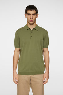Men | Ridge Knitted Polo | Olivine