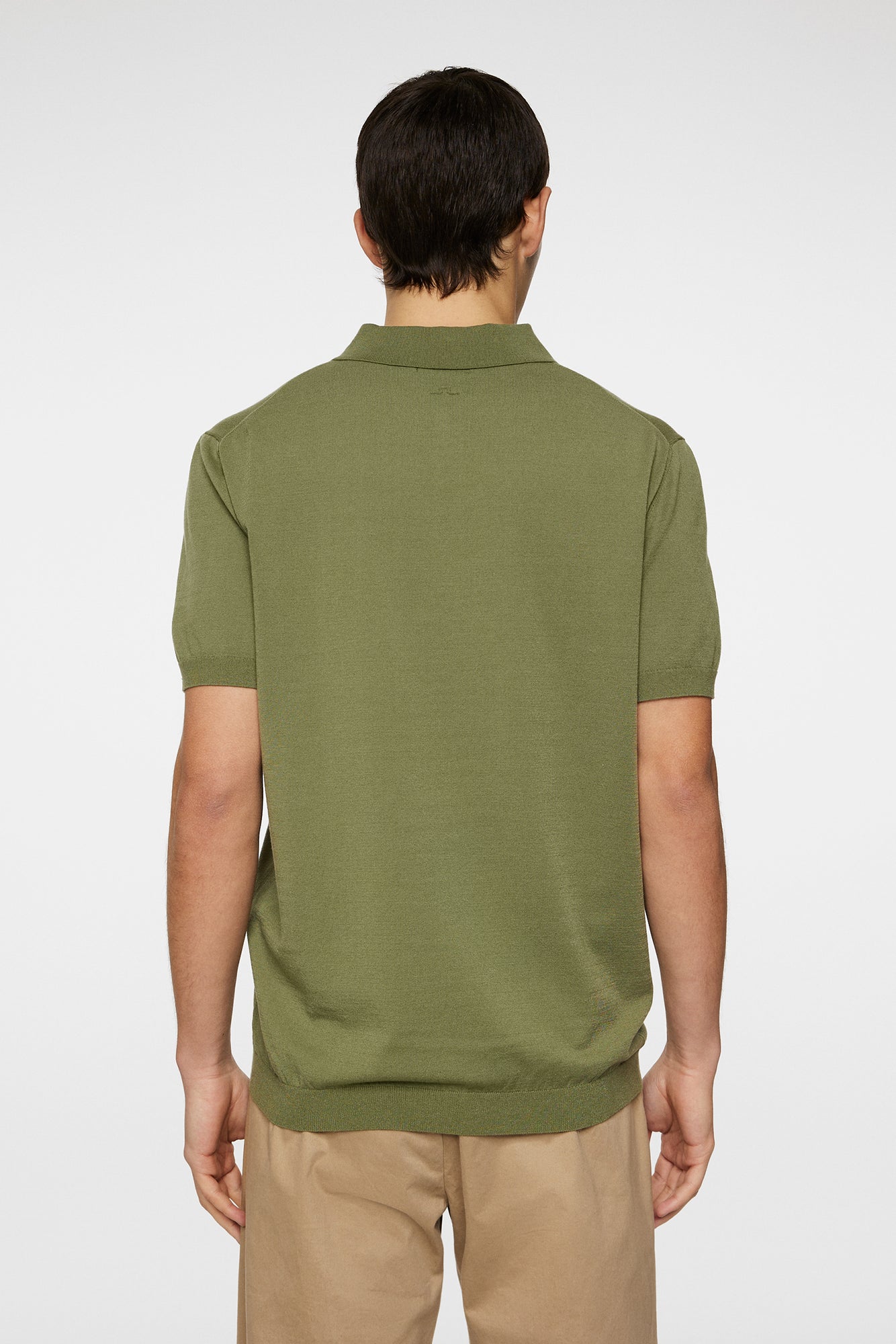 Men | Ridge Knitted Polo | Olivine