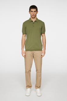Men | Ridge Knitted Polo | Olivine