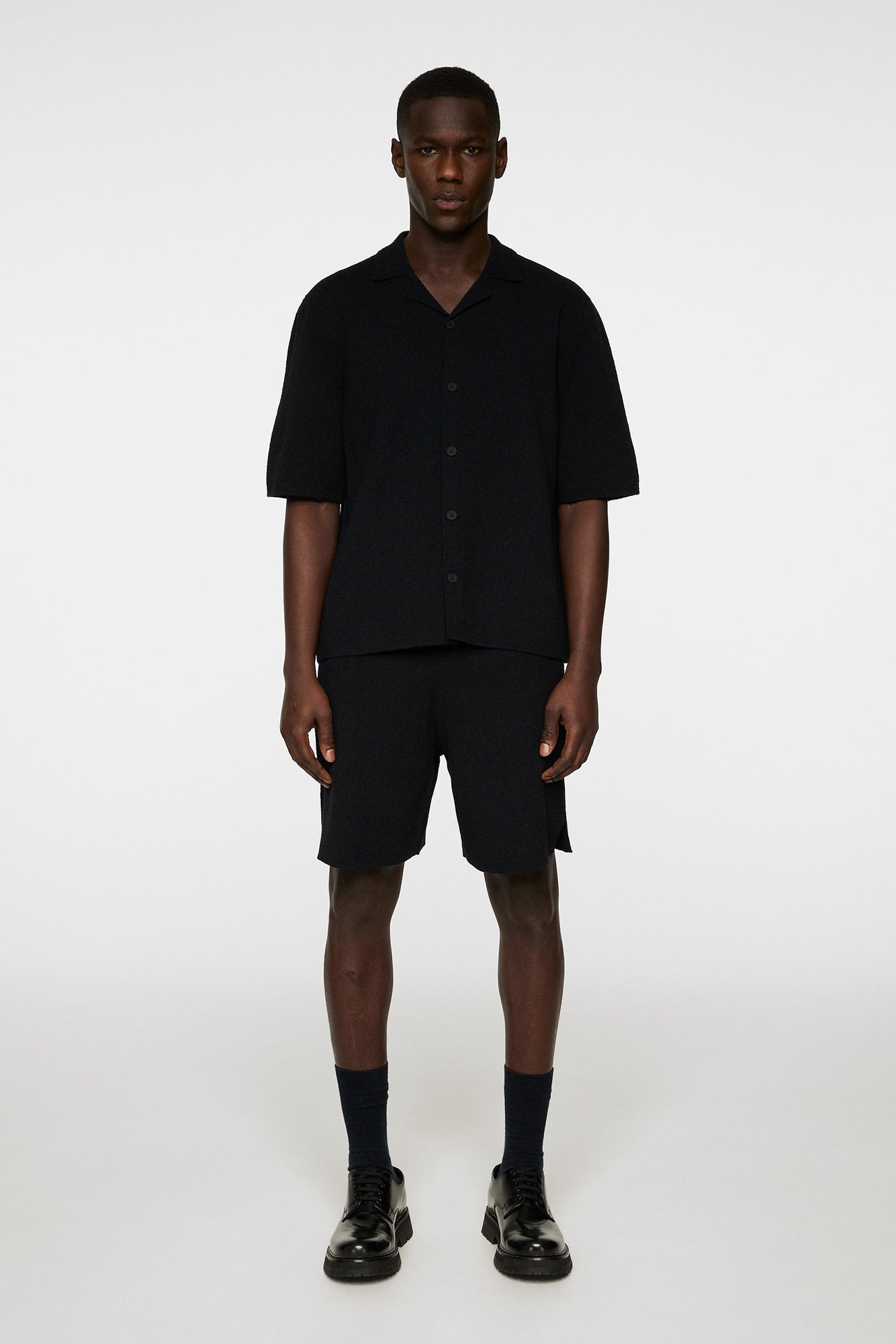 Men | Sal Knitted Boucle Shirt | Black