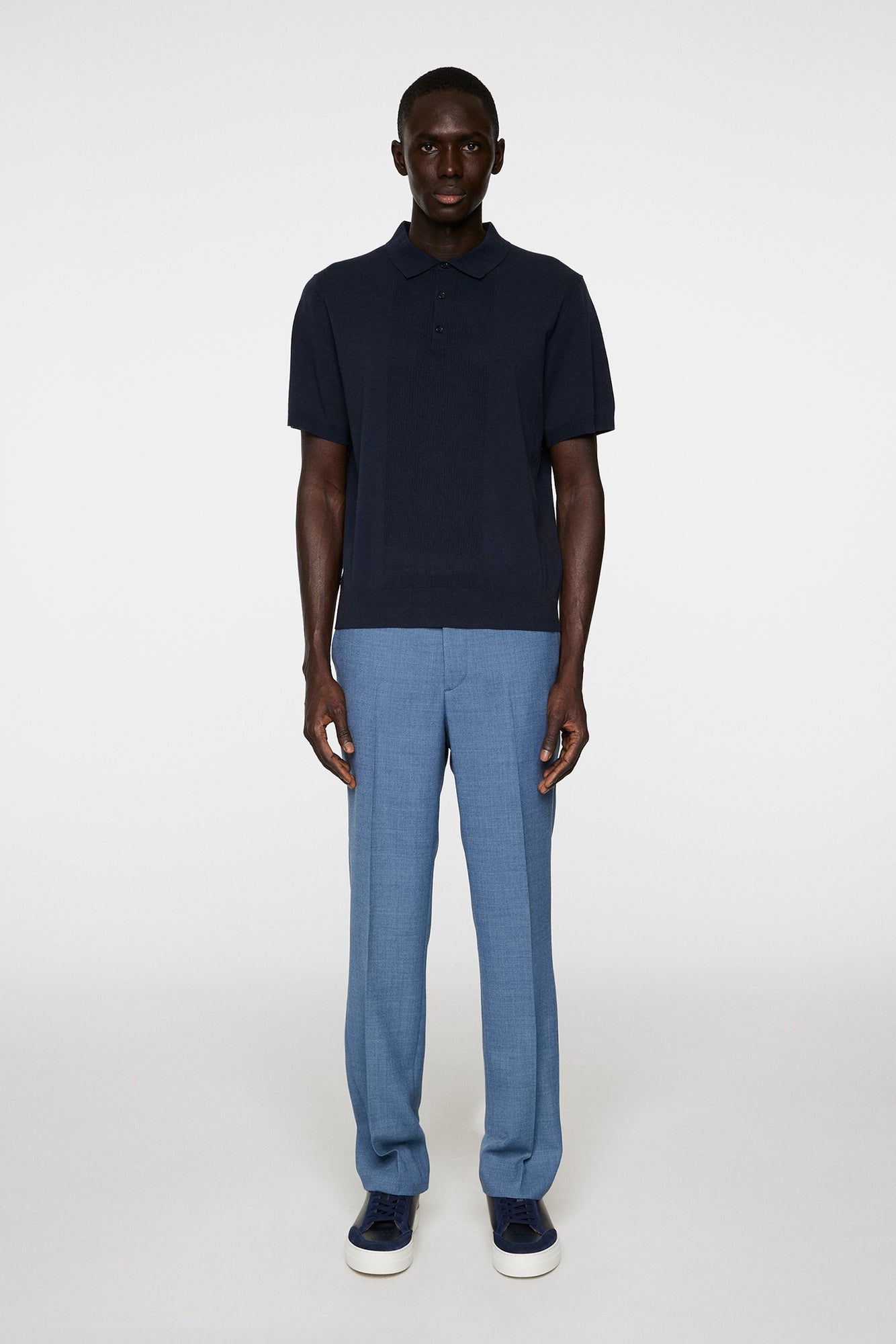 Men | Reymond Solid Stripe Polo | JL Navy