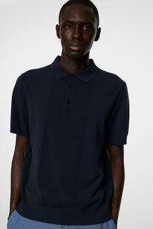 Men | Reymond Solid Stripe Polo | JL Navy