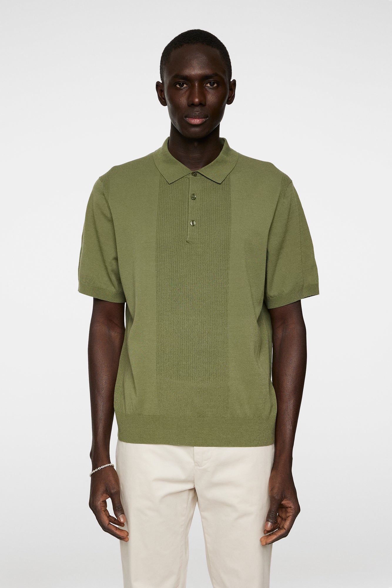 Men | Reymond Solid Stripe Polo | Olivine