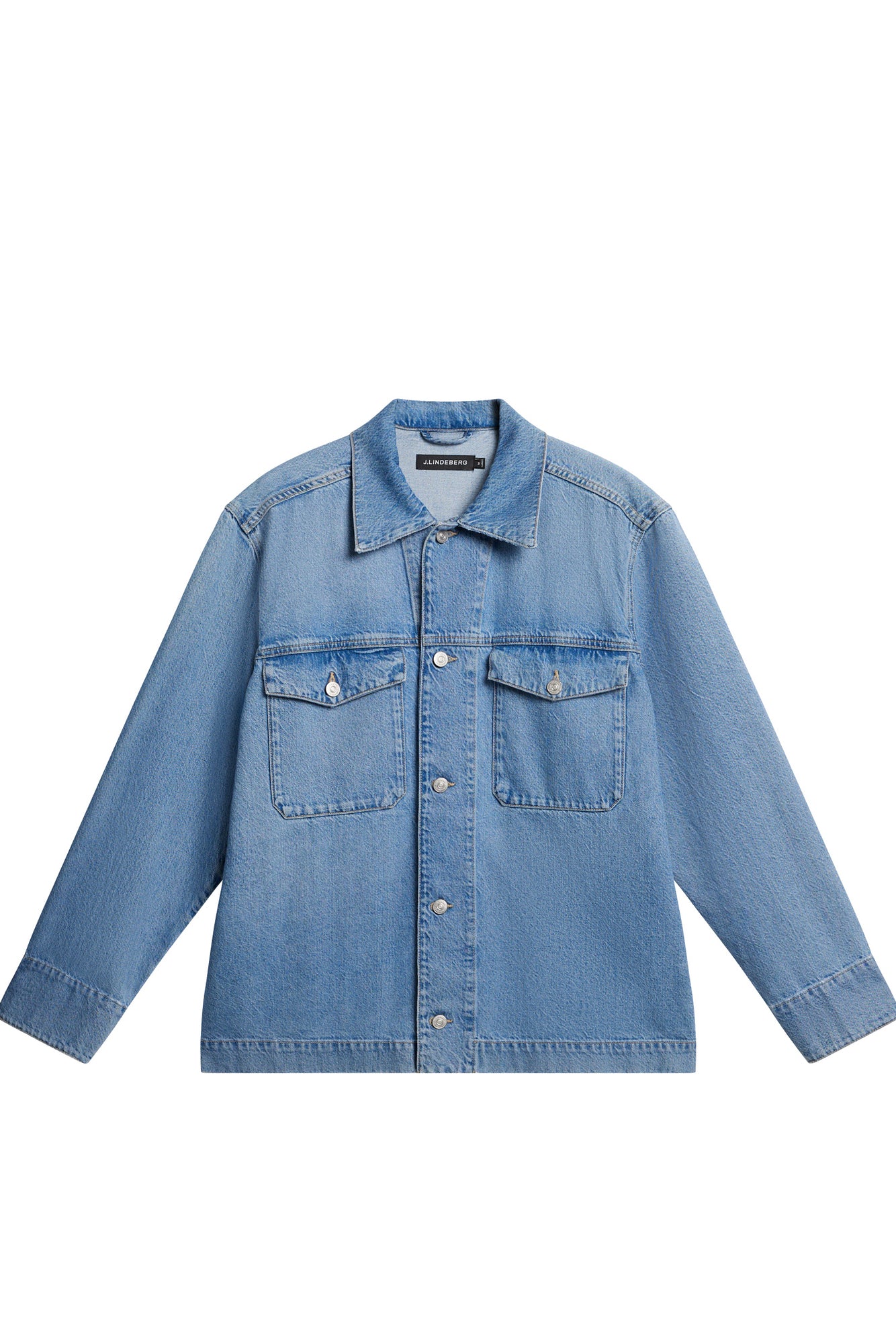 Men | Hunt Washed Denim Overshirt | Mid Blue