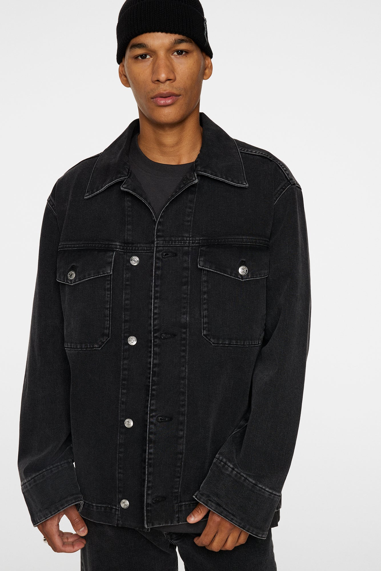 Men | Hunt Washed Denim Overshirt | Black