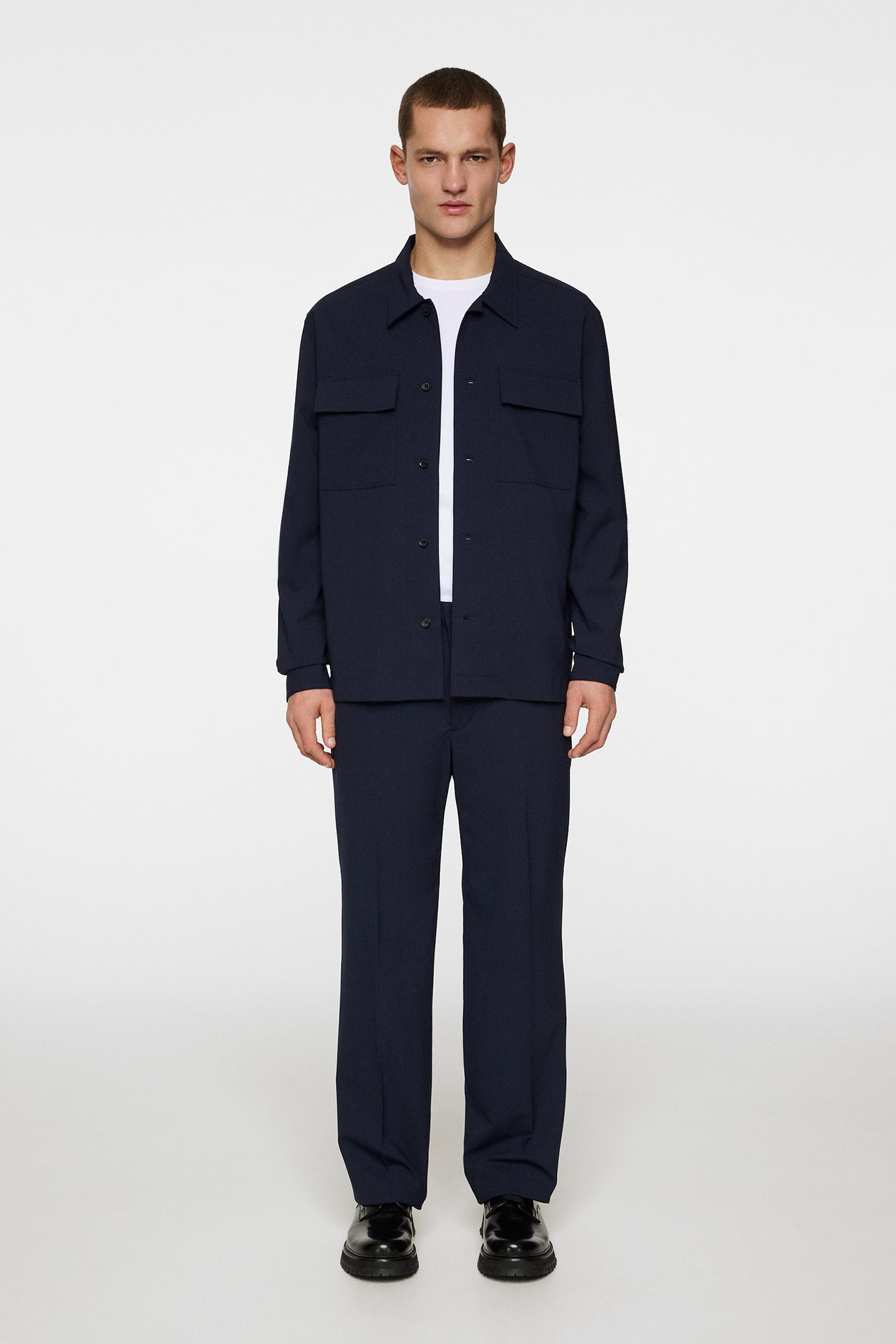 Men | Reid Drape Overshirt | JL Navy