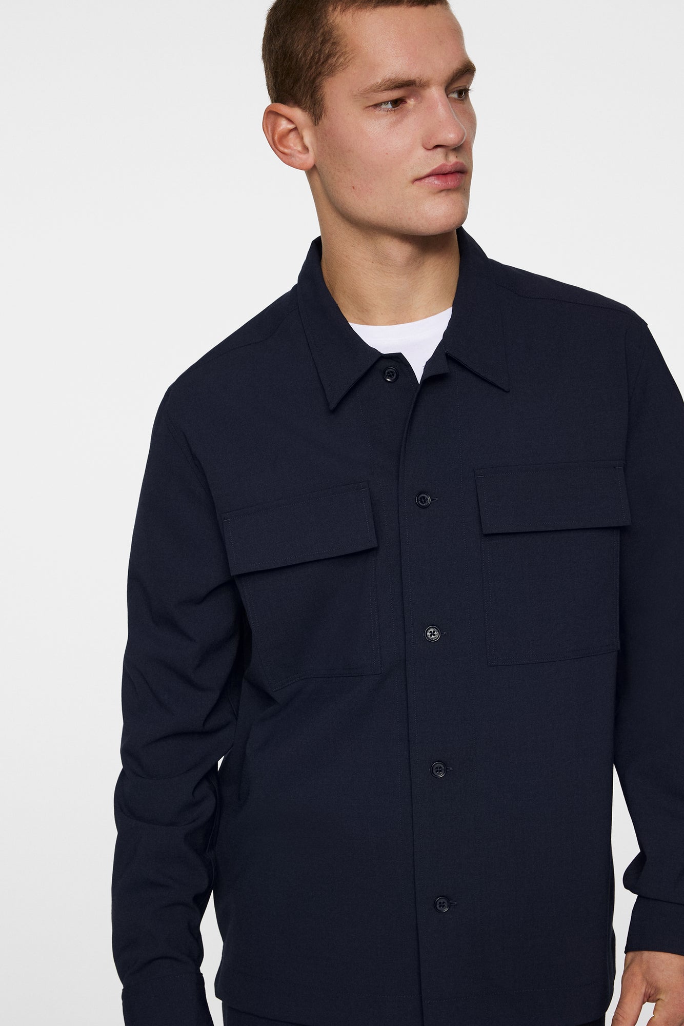 Men | Reid Drape Overshirt | JL Navy